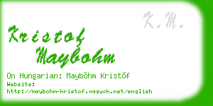 kristof maybohm business card